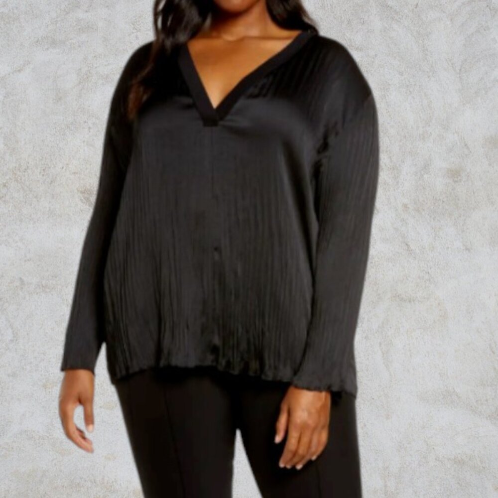 Vince Crushed Satin Blouse (Plus Size) NWT Sz 3X